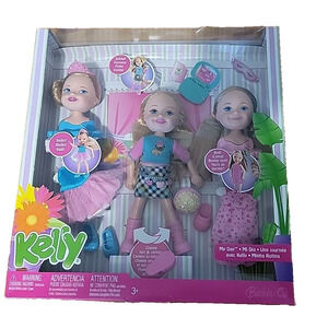 My Day Kelly Doll 8 inch tall with removeable heads 2007 Mattel New in Box L5926